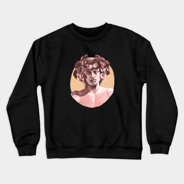 Antinous pink painting Crewneck Sweatshirt by Eva Viñes